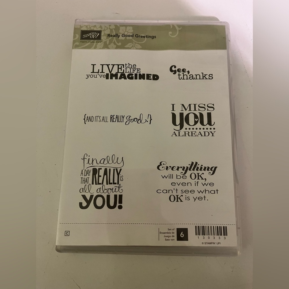 Stampin' Up! Really Good Greetings Stamp Set - Black